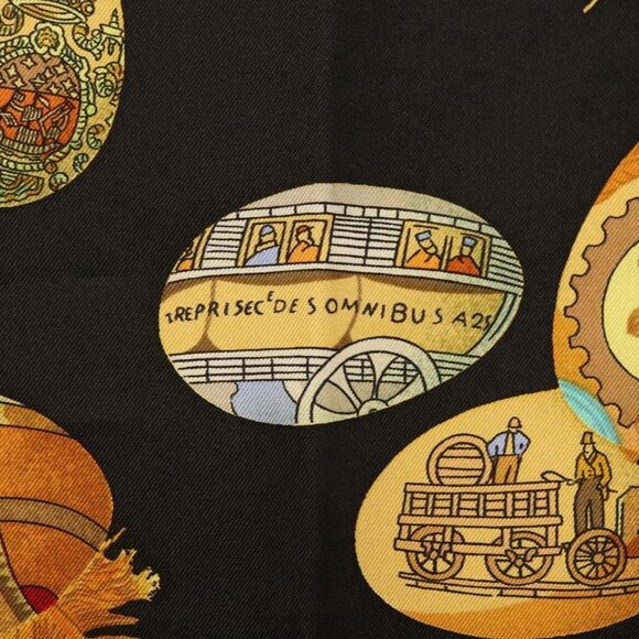 HERMES Carre 90 Scarf ""Couvee d'Hermes"" Silk Black - Picture 12 of 16
